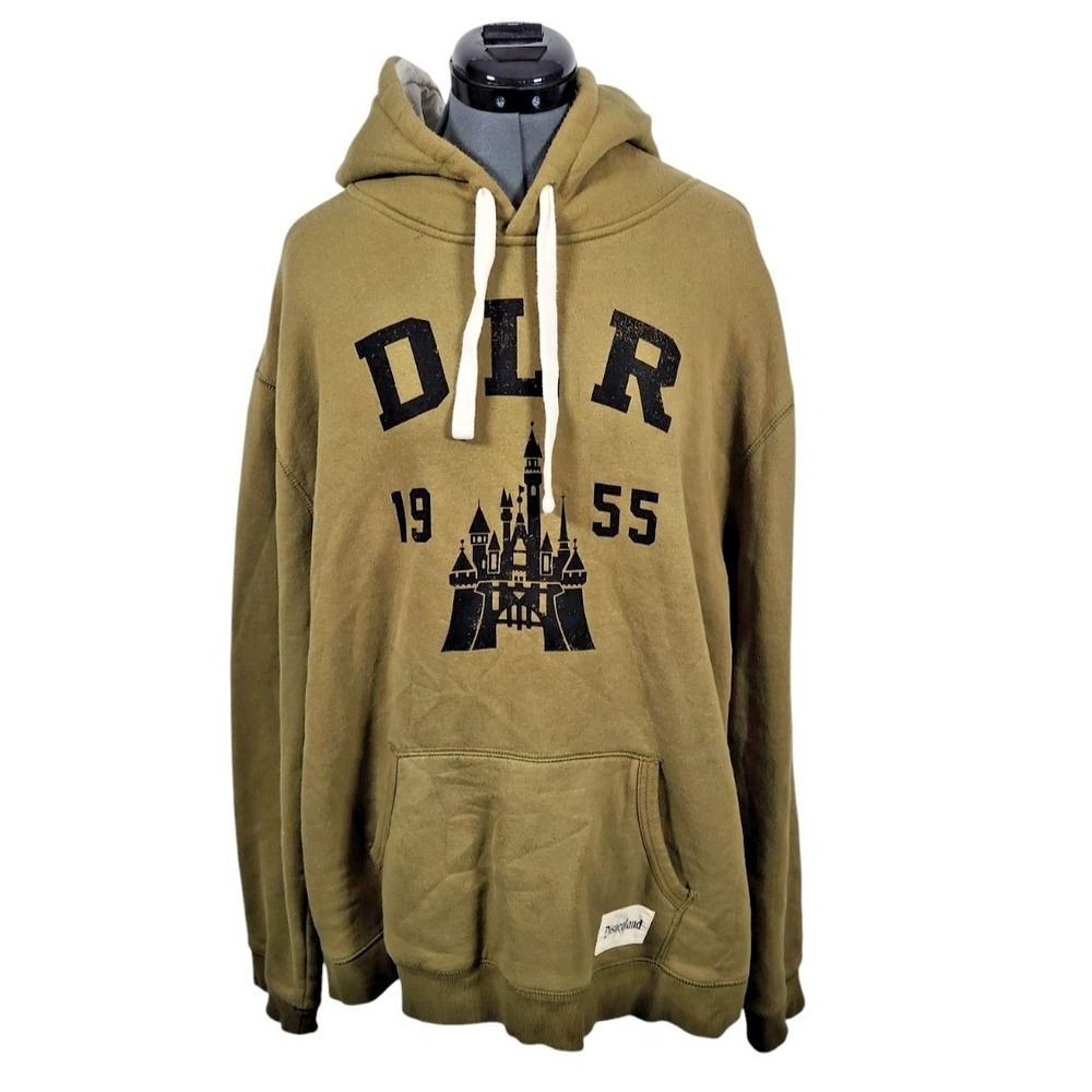Disney Parks Disneyland DLR 1955 Castle Hoodie Olive Green Mens XL DT22084